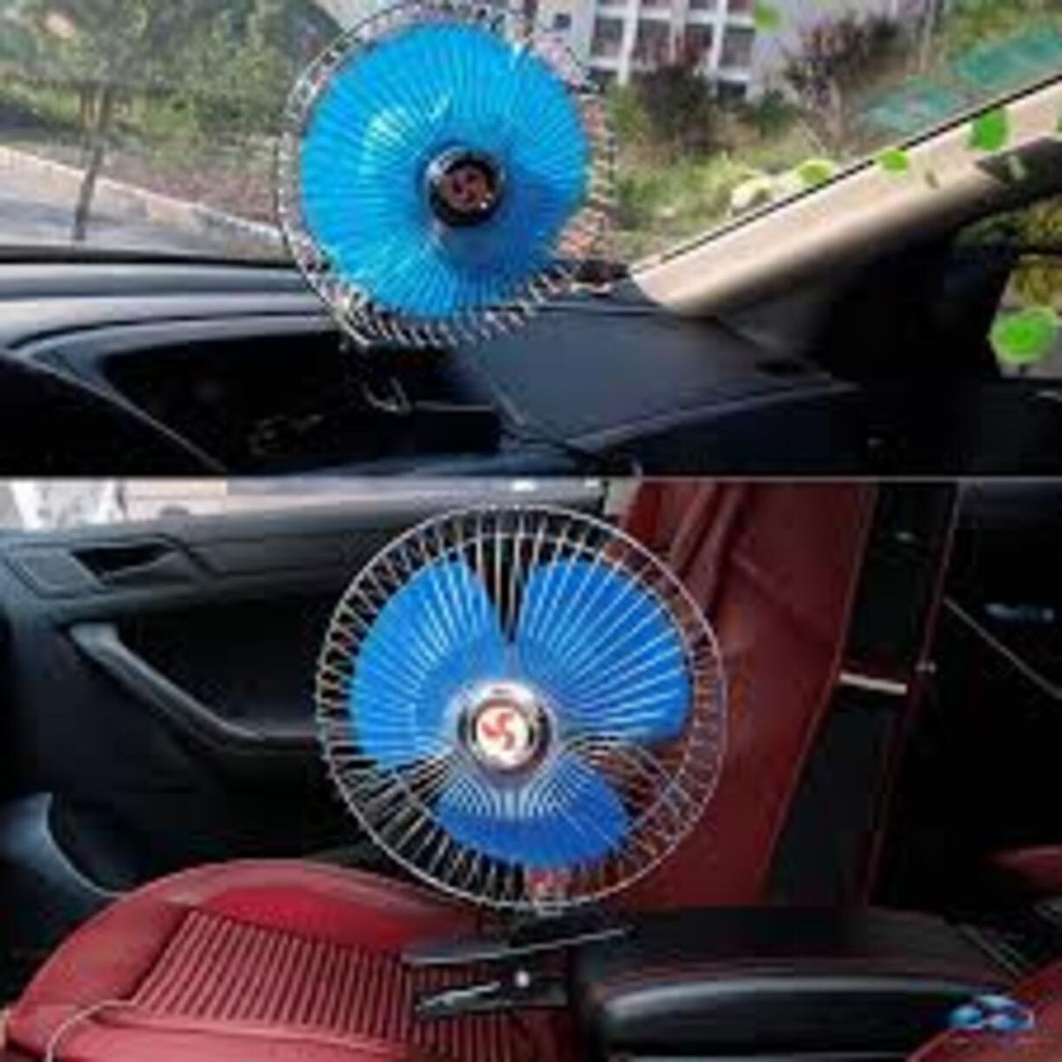 GENERICO - VENTILADOR PARA CARRO  12 V  8 PULGADAS  3 ASPAS