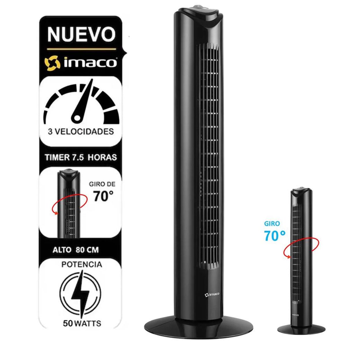 IMACO - Ventilador Torre Imaco TF2905 50W + Máquina de Hacer Helado Recco de Regalo
