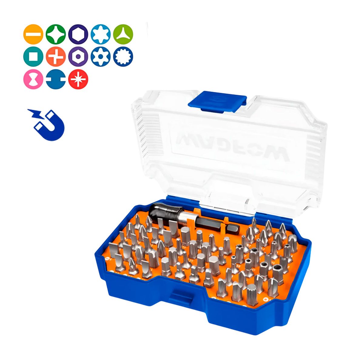 GENERICO - Set De Puntas Para Atornillar 62 Pcs Con Adaptador Wadfow