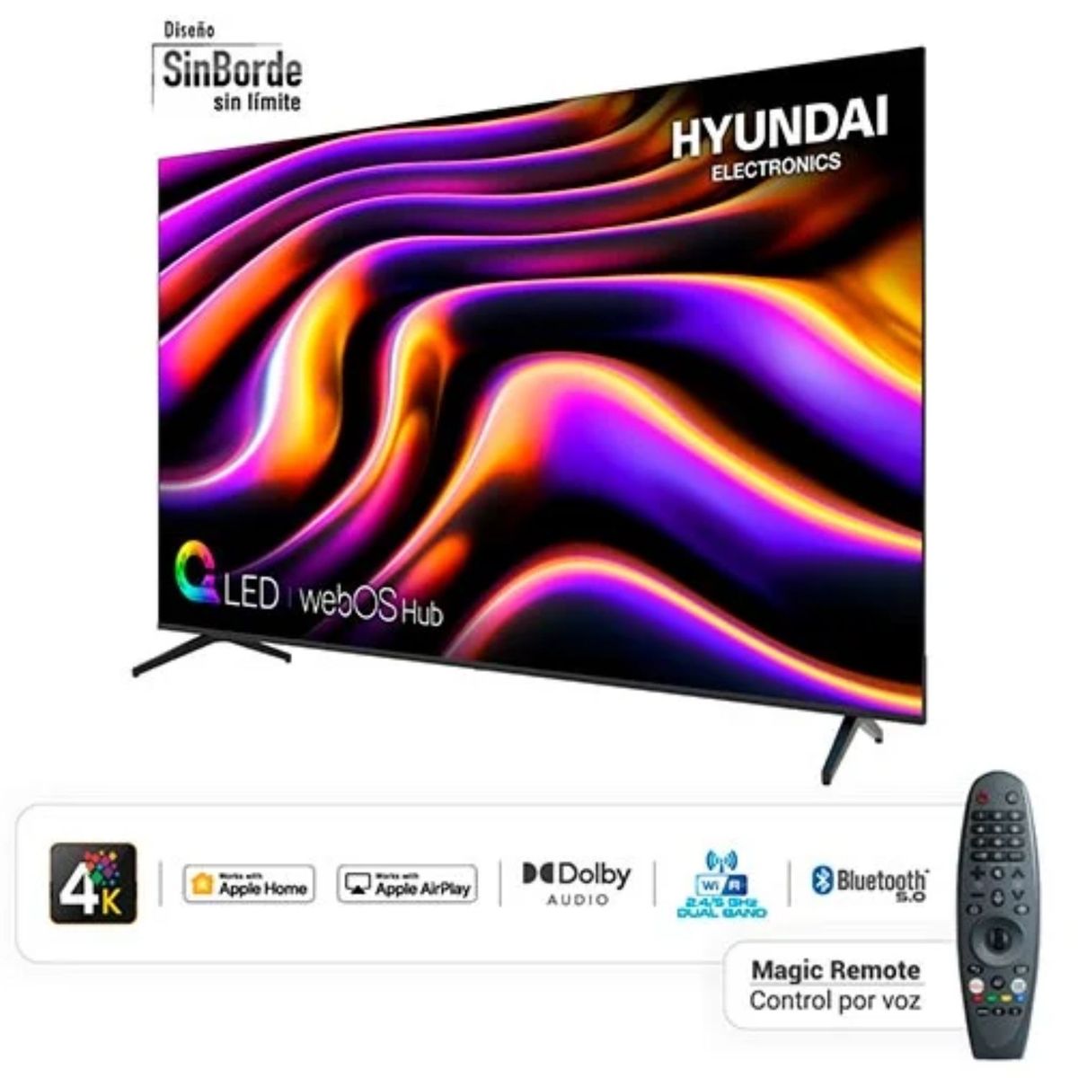 HYUNDAI - Televisor Hyundai QLED 85 4K UHD webOS Modelo HYLED8502QW4KM