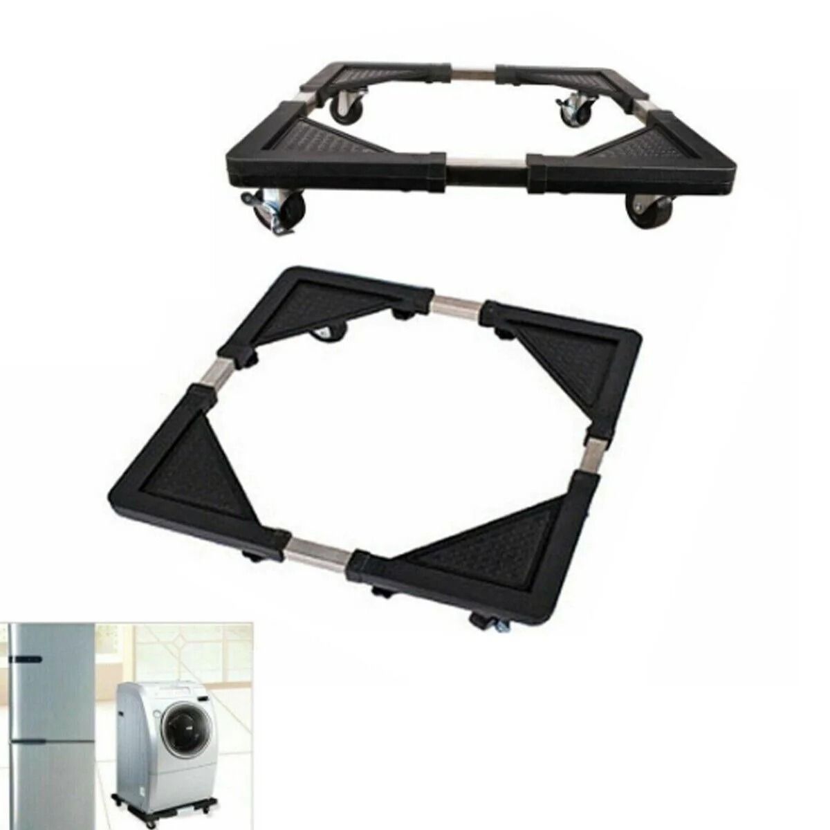 Rack Base Regulable (40-60cm) con 4 Ruedas Giratorias 360° con Ruedas para Lavadora y Refrigeradora, marca OEM - Foto 2