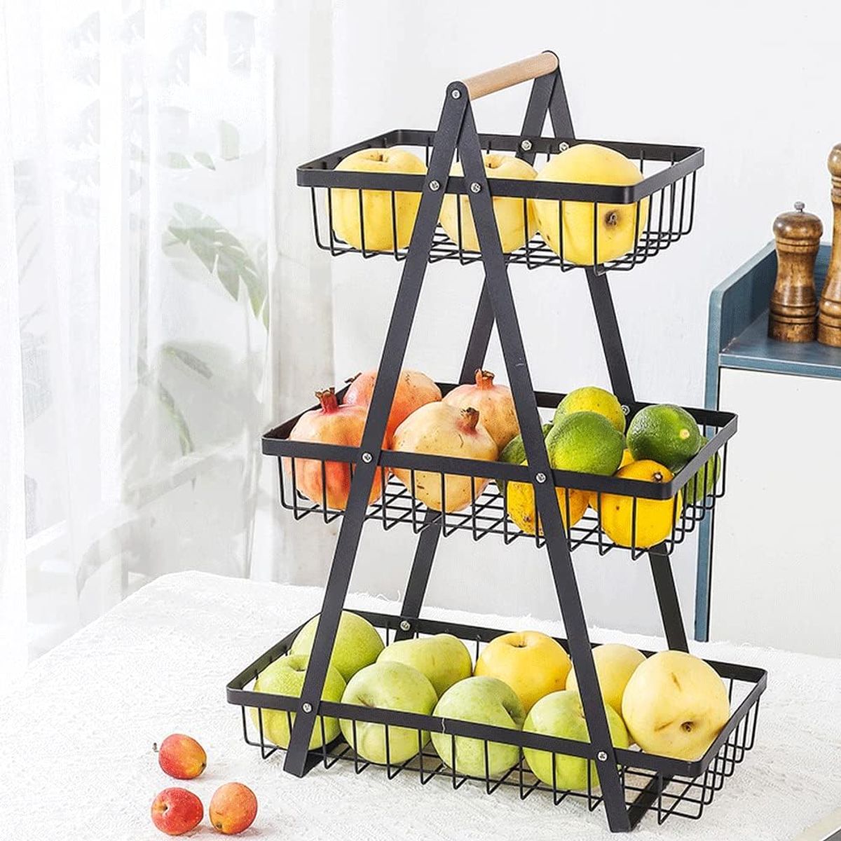 OEM - Cesta Frutera Desmontable de 3 Niveles - Fácil Montaje y Limpieza