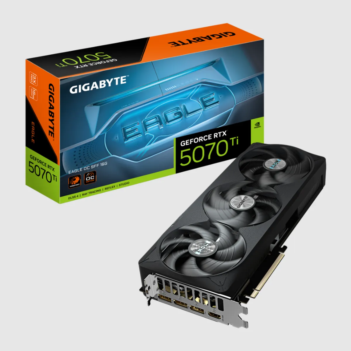 GIGABYTE - TARJETA DE VIDEO GIGABYTE RTX 5070 TI EAGLE ( GV-N507TEAGLE OC 16GD ) 16GB - GDDR7 - X3 FAN