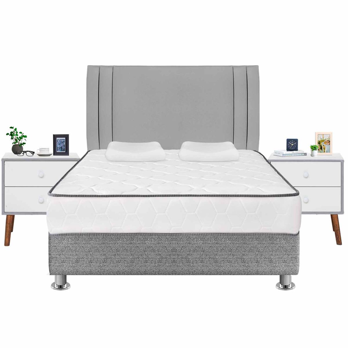 FORLI - Dormitorio Igneo Plata 2 Plz + 02 Veladores