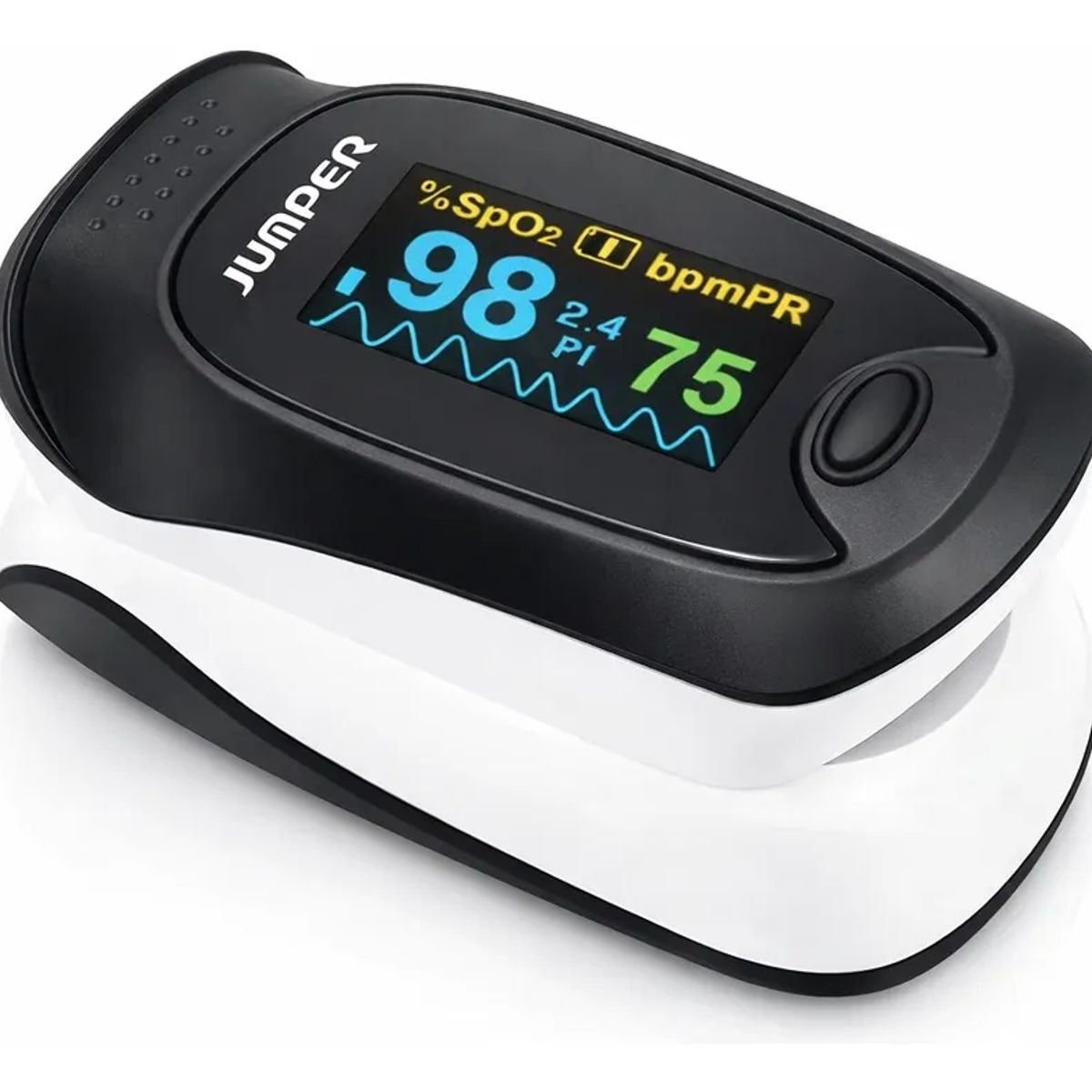 JUMPER - Oximetro De Pulso Jumper Pantalla A Color Con Indicador Pi Negroblanco