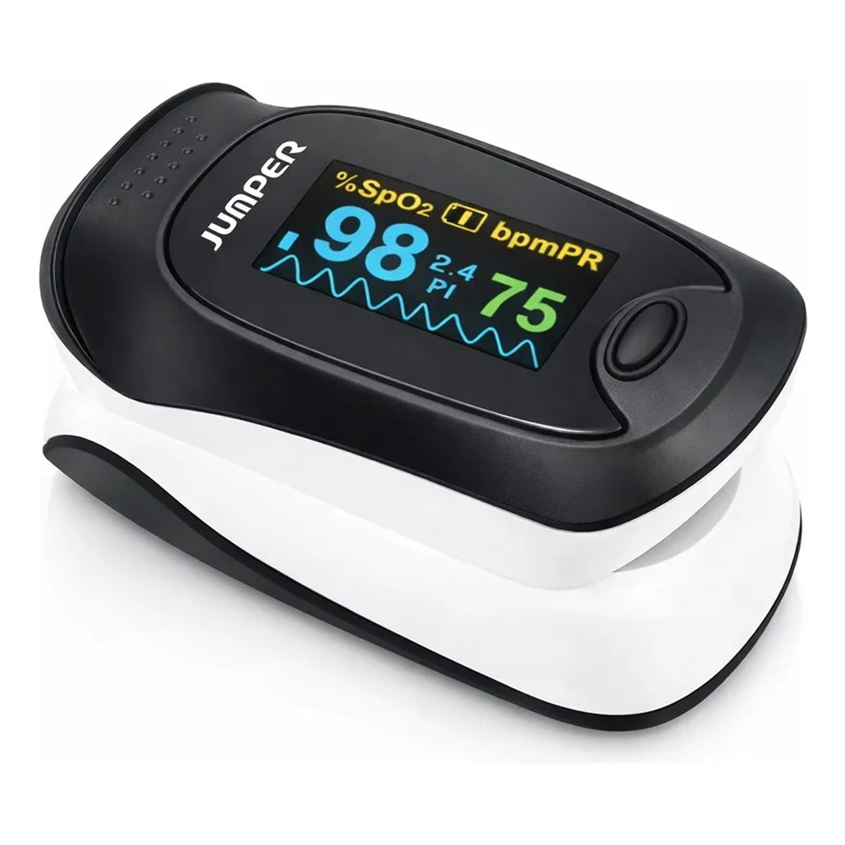 JUMPER - Oximetro De Pulso Jumper Pantalla A Color Con Indicador Pi Negroblanco