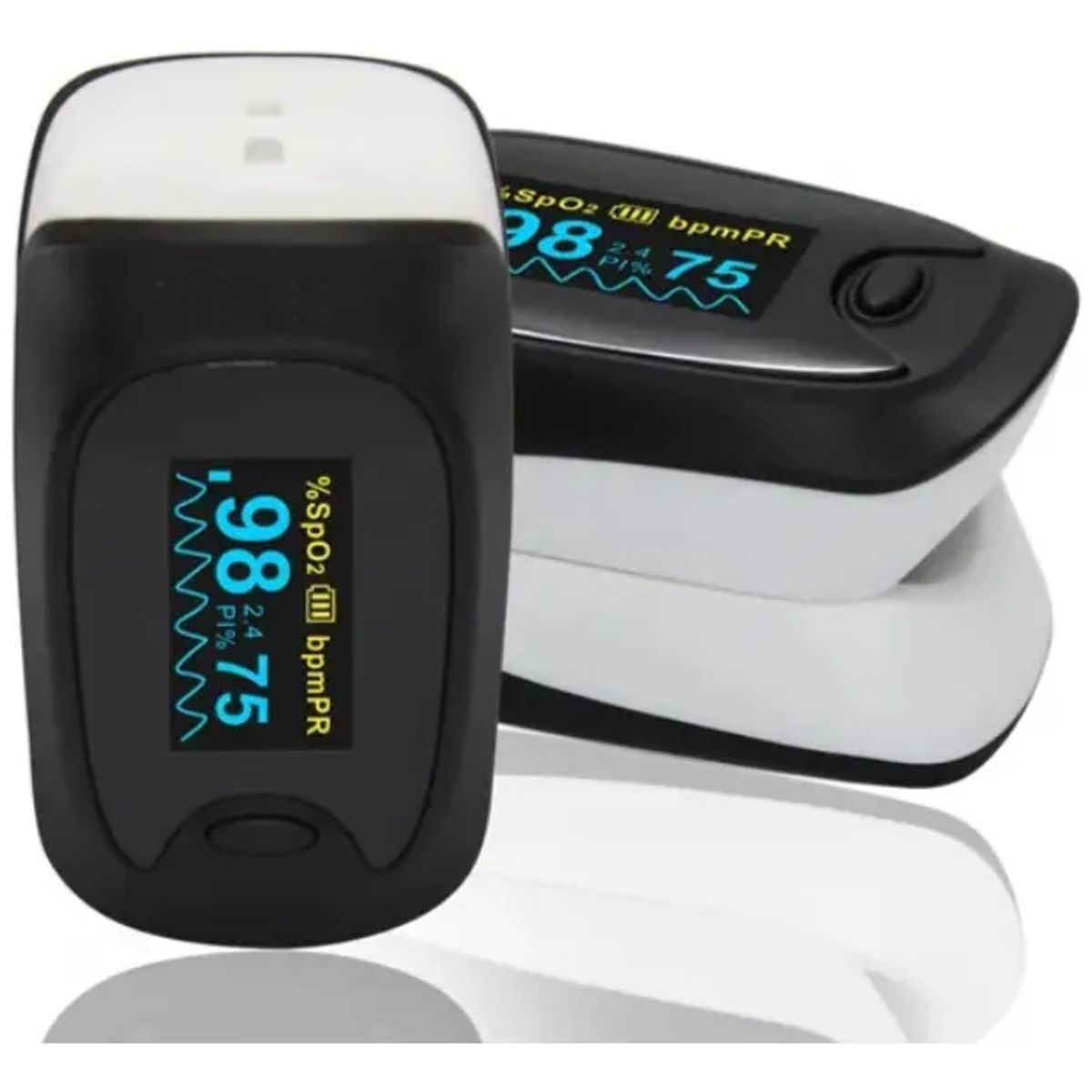 JUMPER - Oximetro De Pulso Jumper Pantalla A Color Con Indicador Pi Negroblanco