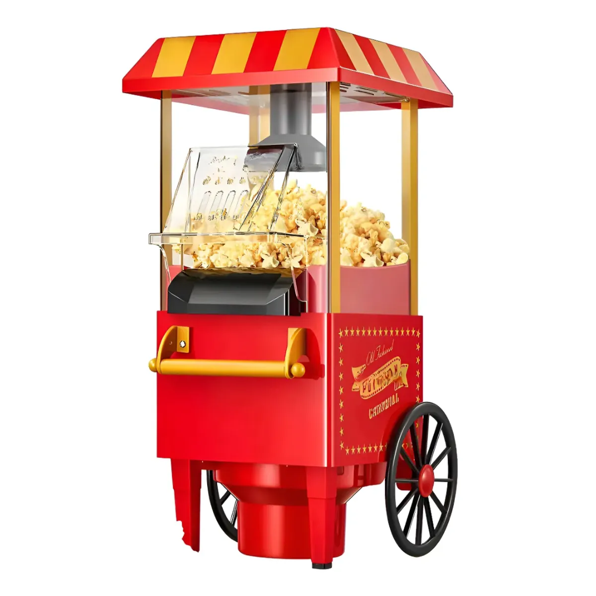 INSPIRA MARKET - Máquina para Hacer Popcorn 1200W Estilo Carrito Retro Palomitas PM-2800