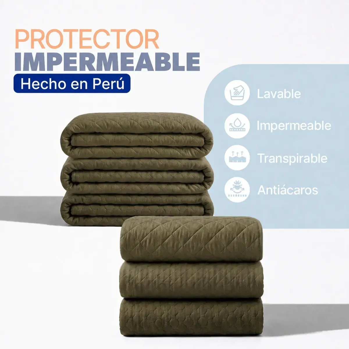 Protector de Colchón Impermeable Antiácaros Resistente a Chinches y Lavable, marca RIVESI - Foto Principal