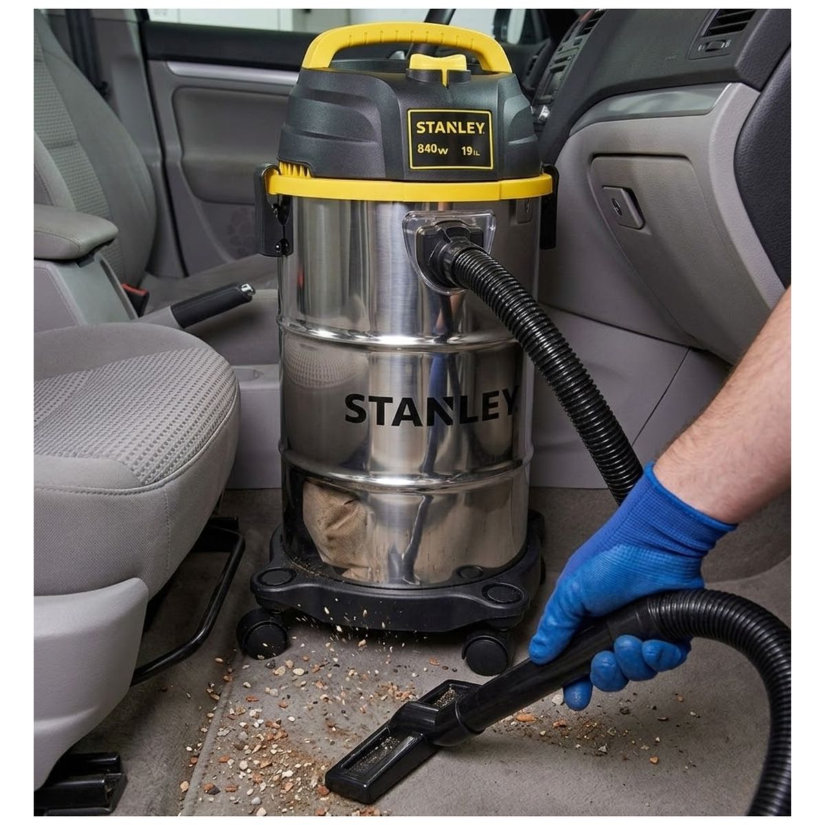 STANLEY - ASPIRADORA DE POLVO Y LIQUIDO 19 LITROS TANQUE ACERO INOXIDABLE STANLEY