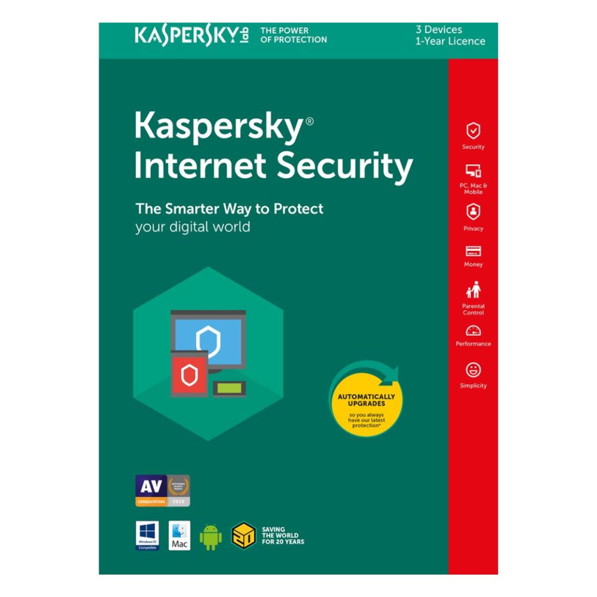 KASPERSKY - KASPERSKY INTERNET SECURITYLICENCIA BASE ESD1 DISPOSITIVO