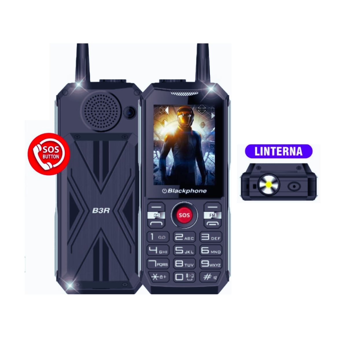 OEM - CELULAR BASICO BLACKPHONE B3R 3G DUAL SIM - AZUL