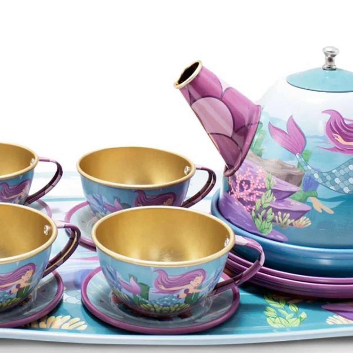 GENERICO - Set Juego de Té de  Metal Sirena 15 Piezas