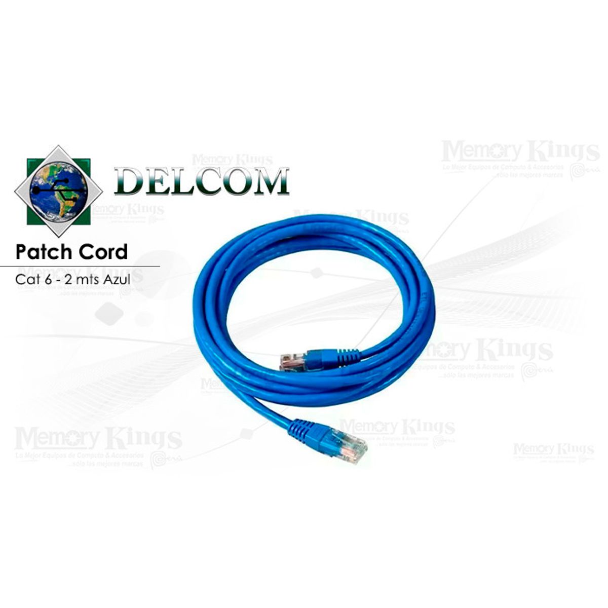 GENERICO - Cable de Red Patch Cord Cat6 Delcom 2m Azul