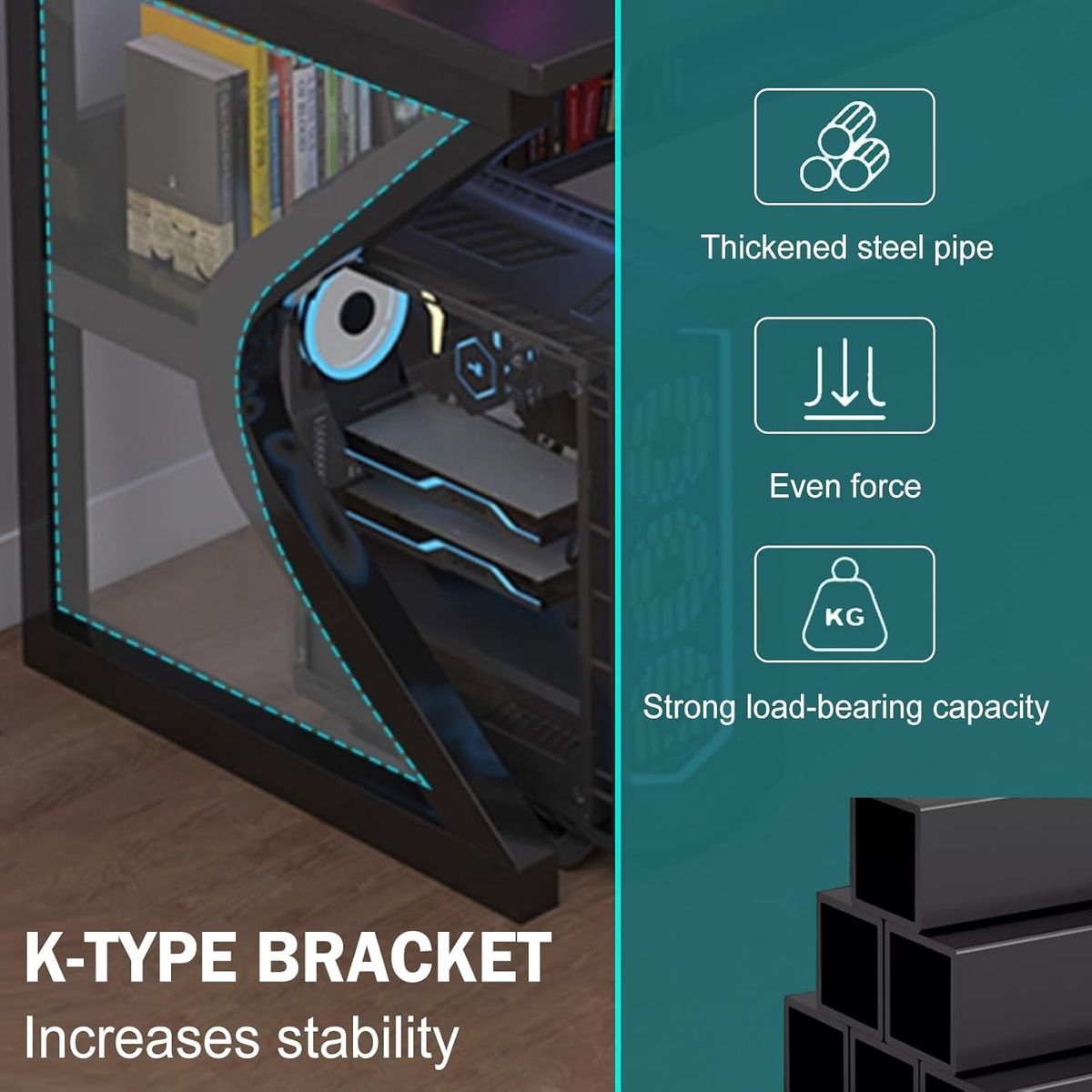 GENERICO - Escritorio Para Computadora Moderno Gamer Oficina 120cm