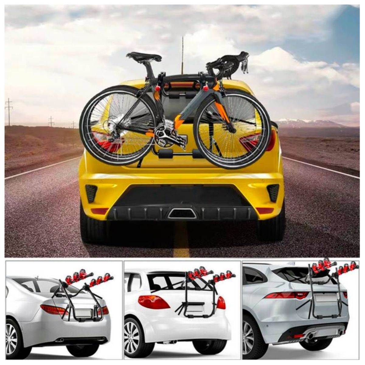 TRAKKO - Rack Porta Bicicleta Universal Auto Camioneta 3 Bicicletas