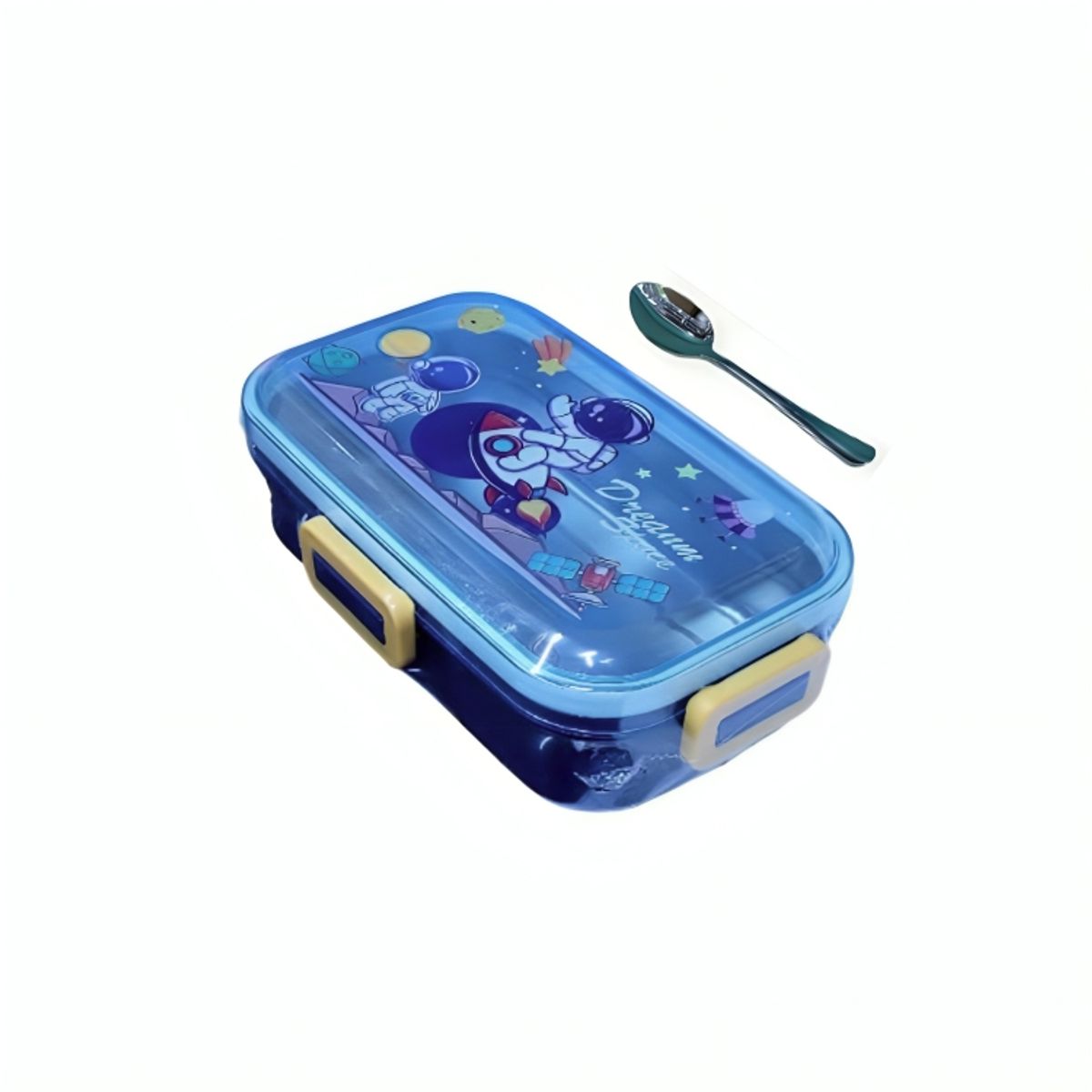 GENERICO - Táper Lunch Box Dream Space de Acero Inoxidable con Cubierto para Lonchera Niños