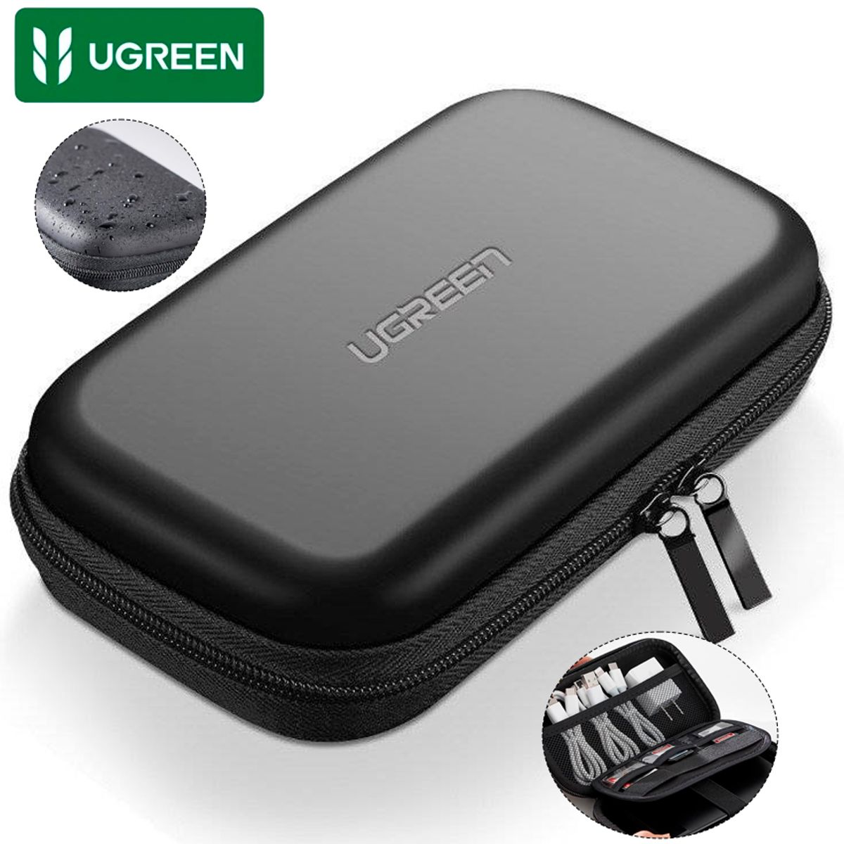 UGREEN - Estuche Ugreen 40707 para Disco Duro y Accesorios – Resistente a Golpes, Portátil