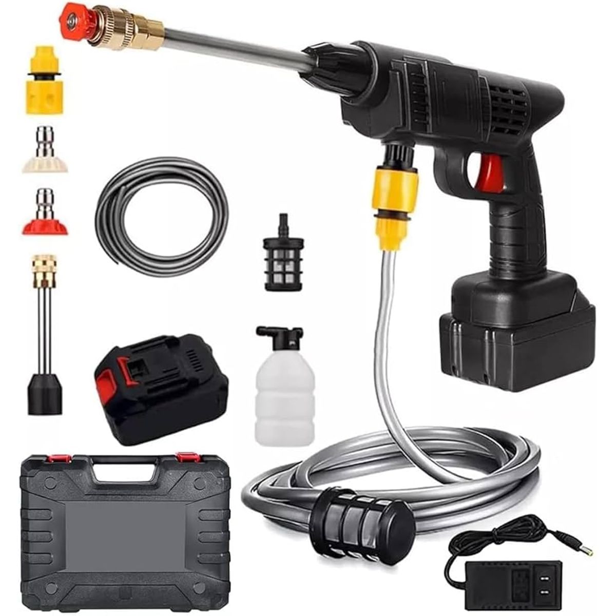 Hidrolavadora Inalámbrica Portátil 48V - Batería Recargable con Maletín y Accesorios de Limpieza, marca OEM - Foto Principal