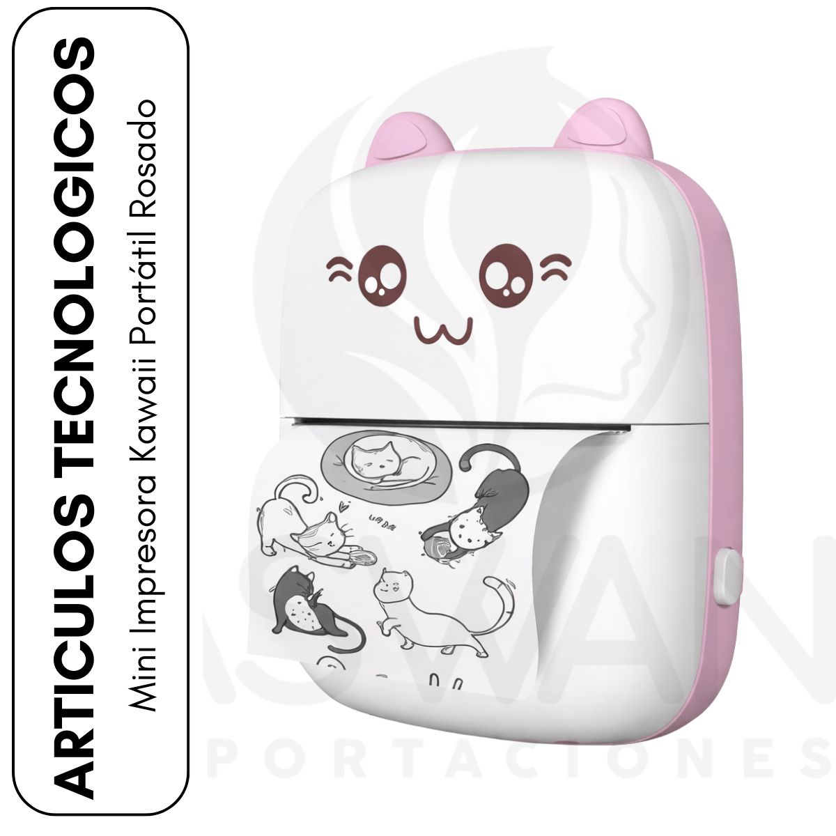 GENERICO - Mini Impresora Kawaii Portátil Rosado