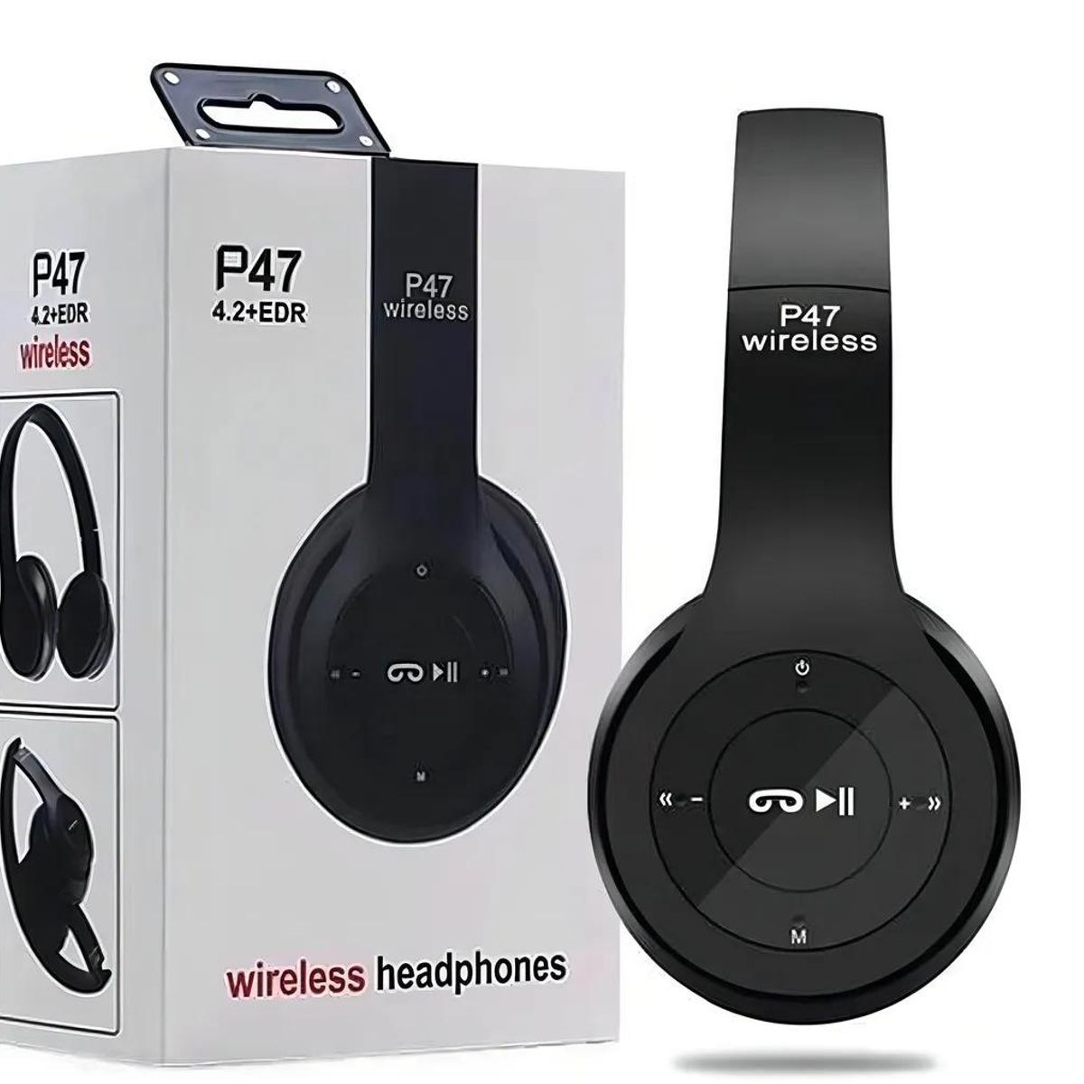 GENERICO - Audífonos Bluetooth Tipo Vincha Plegable P47 Color Negro