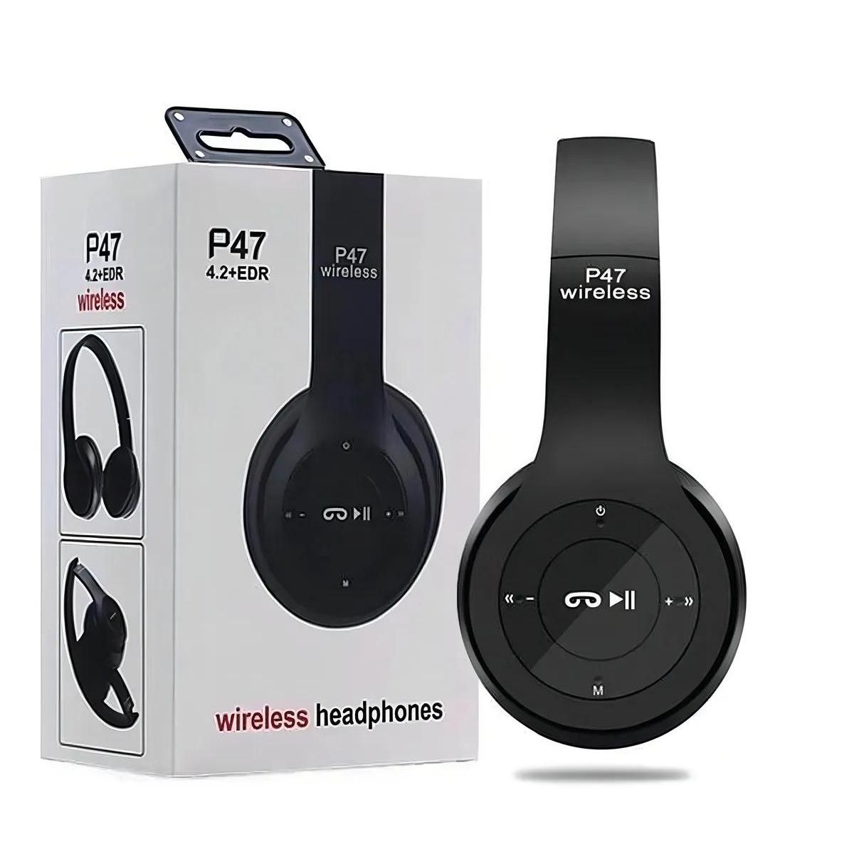 GENERICO - Audífonos Bluetooth Tipo Vincha Plegable P47 Color Negro