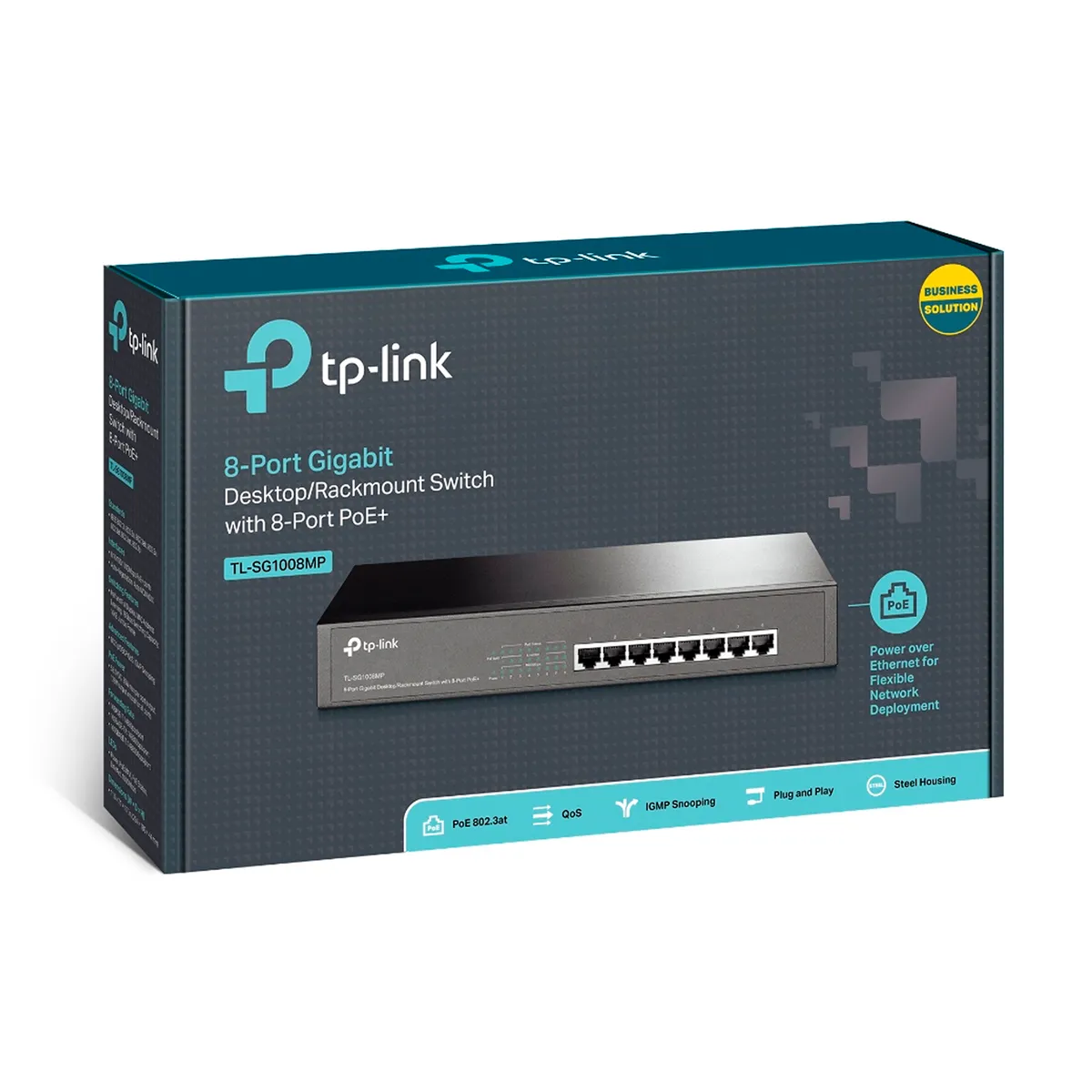 TP LINK - SWITCH TP-LINK 8 PUERTOS GIGABIT CON POE RJ45 P-N TL-SG1008MP