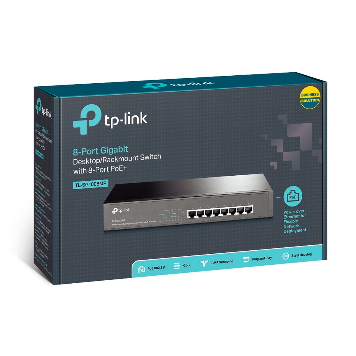 TP LINK - SWITCH TP-LINK 8 PUERTOS GIGABIT CON POE RJ45 P-N TL-SG1008MP
