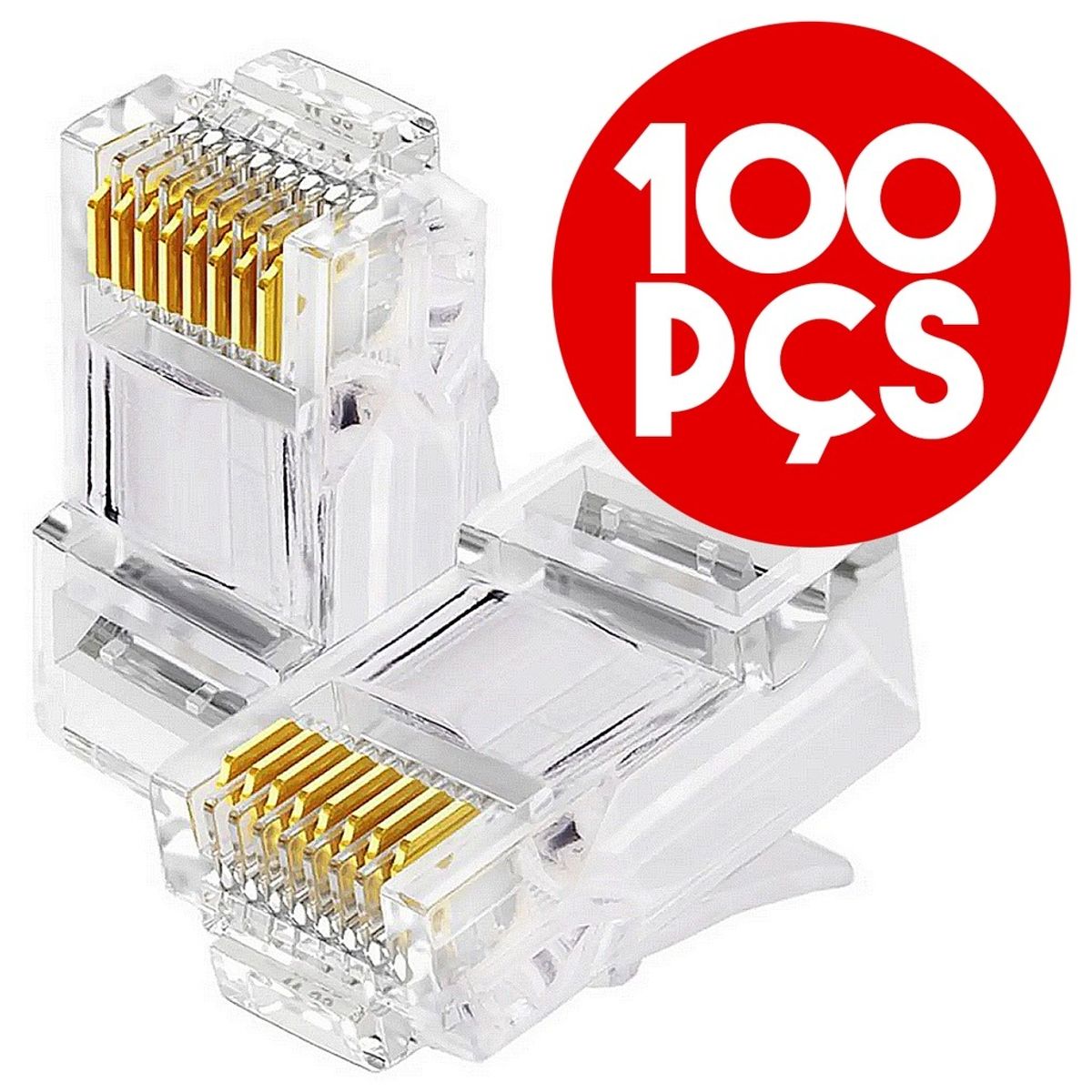Pack 100 Conectores RJ45 Cat5e Cat6 - Terminales de Red Ethernet para ...