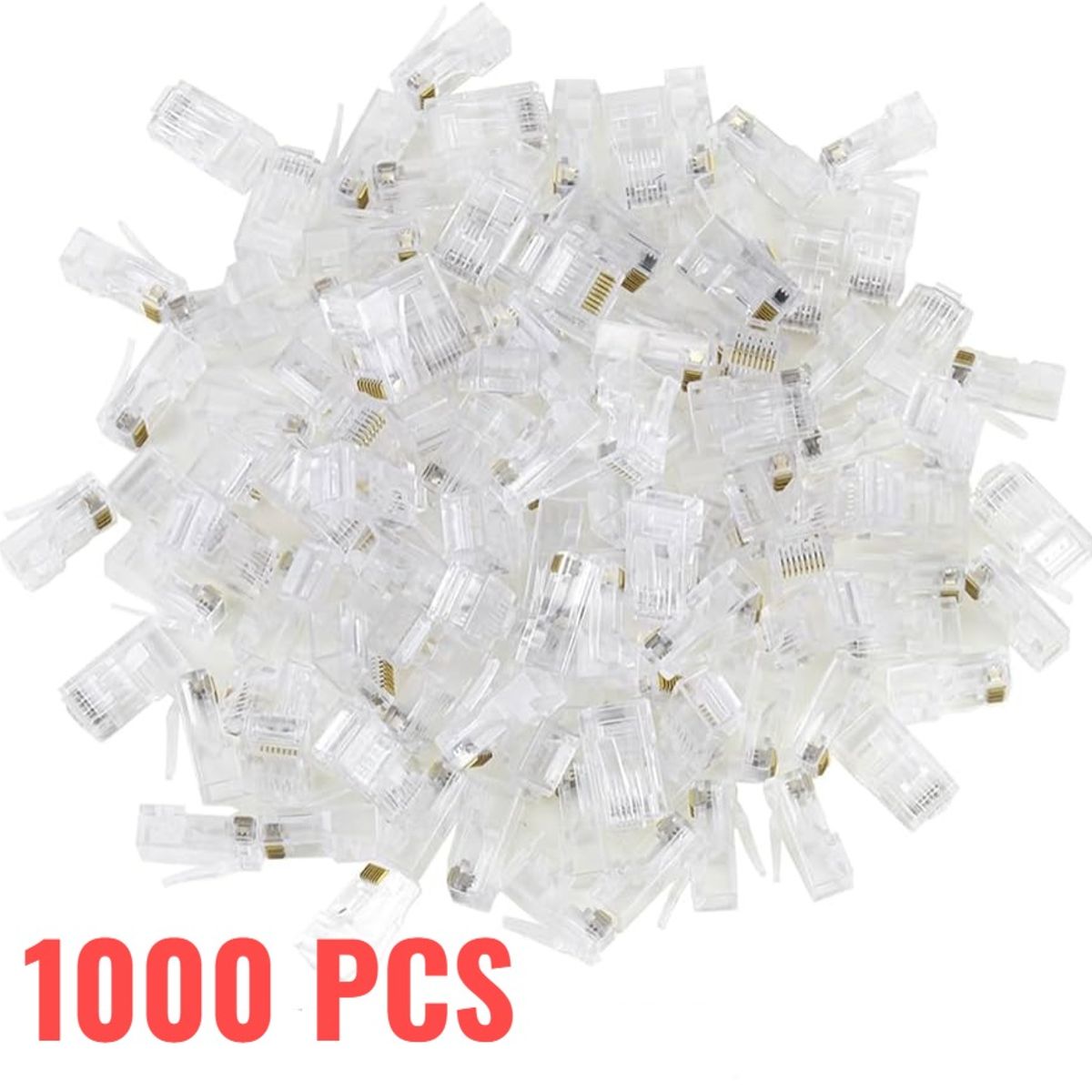 OEM - Pack x1000 Conector de Red RJ45 Cat5eCat6 - Ideal para Routers, PC y Switches de Red