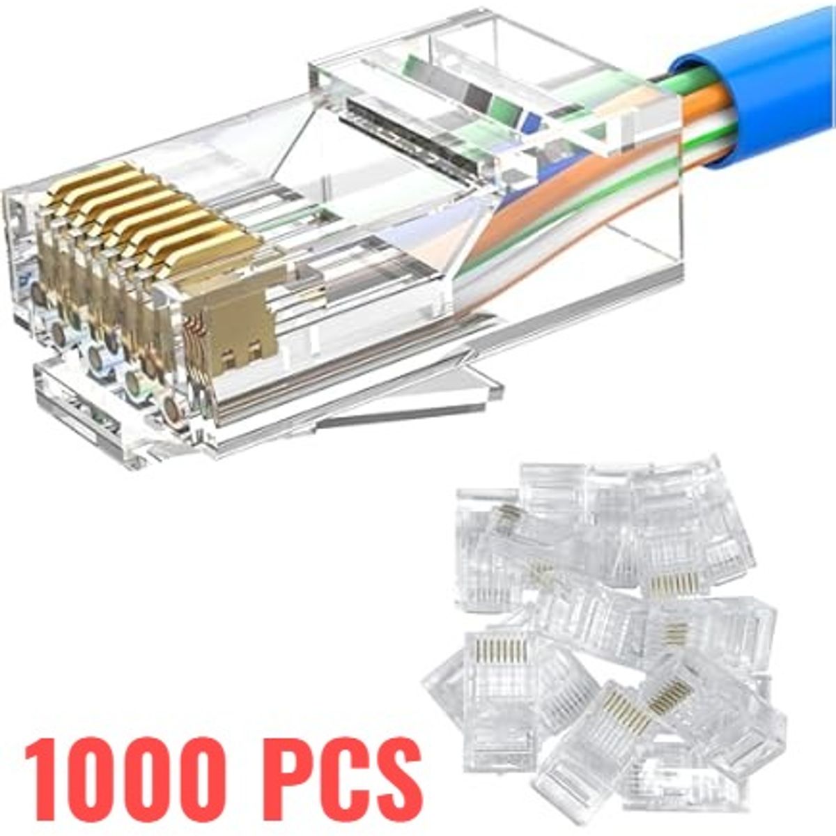 OEM - Conectores RJ45 Bolsa 1000 Unidades - Plug de Red para Internet de Alta Velocidad y CCTV