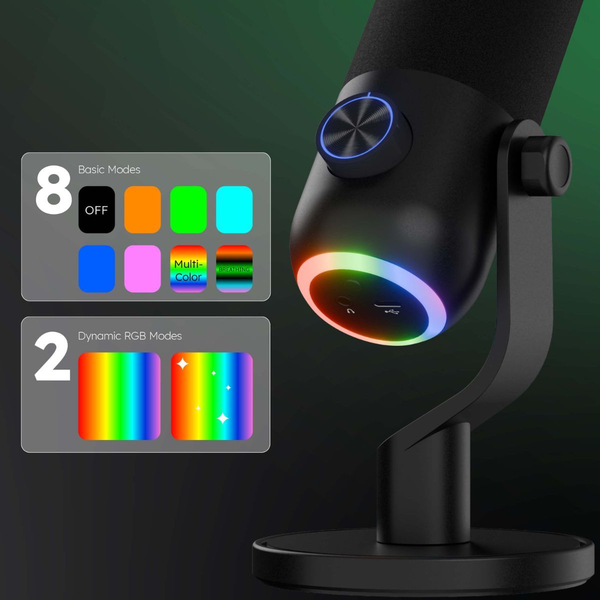 STREAMPLIFY - Streamplify - Micrófono MIC Mini 48 RGB Cardioide - Negro
