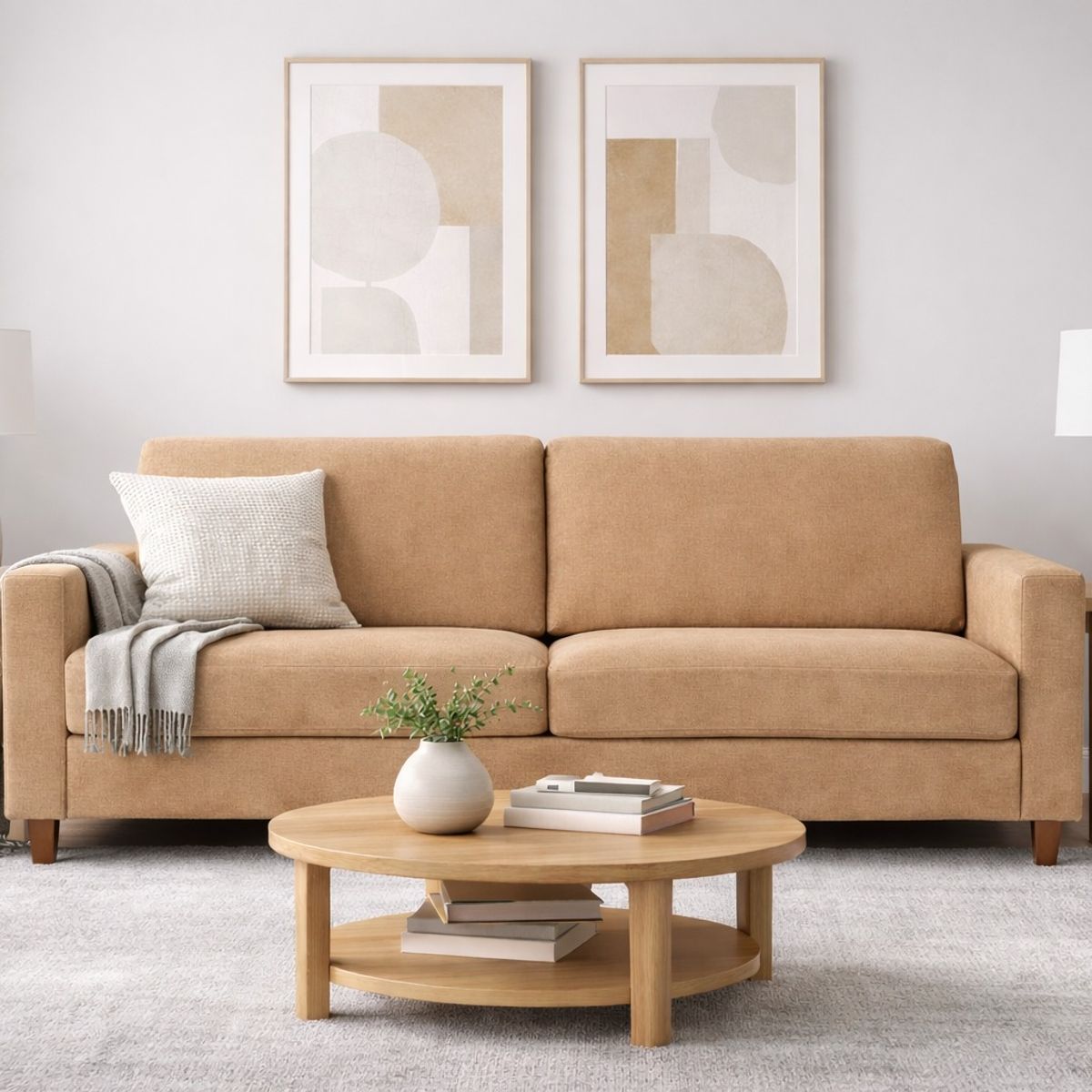 ARTSOFA - Sofá Tres Cuerpos Meridan Camello Antifluido