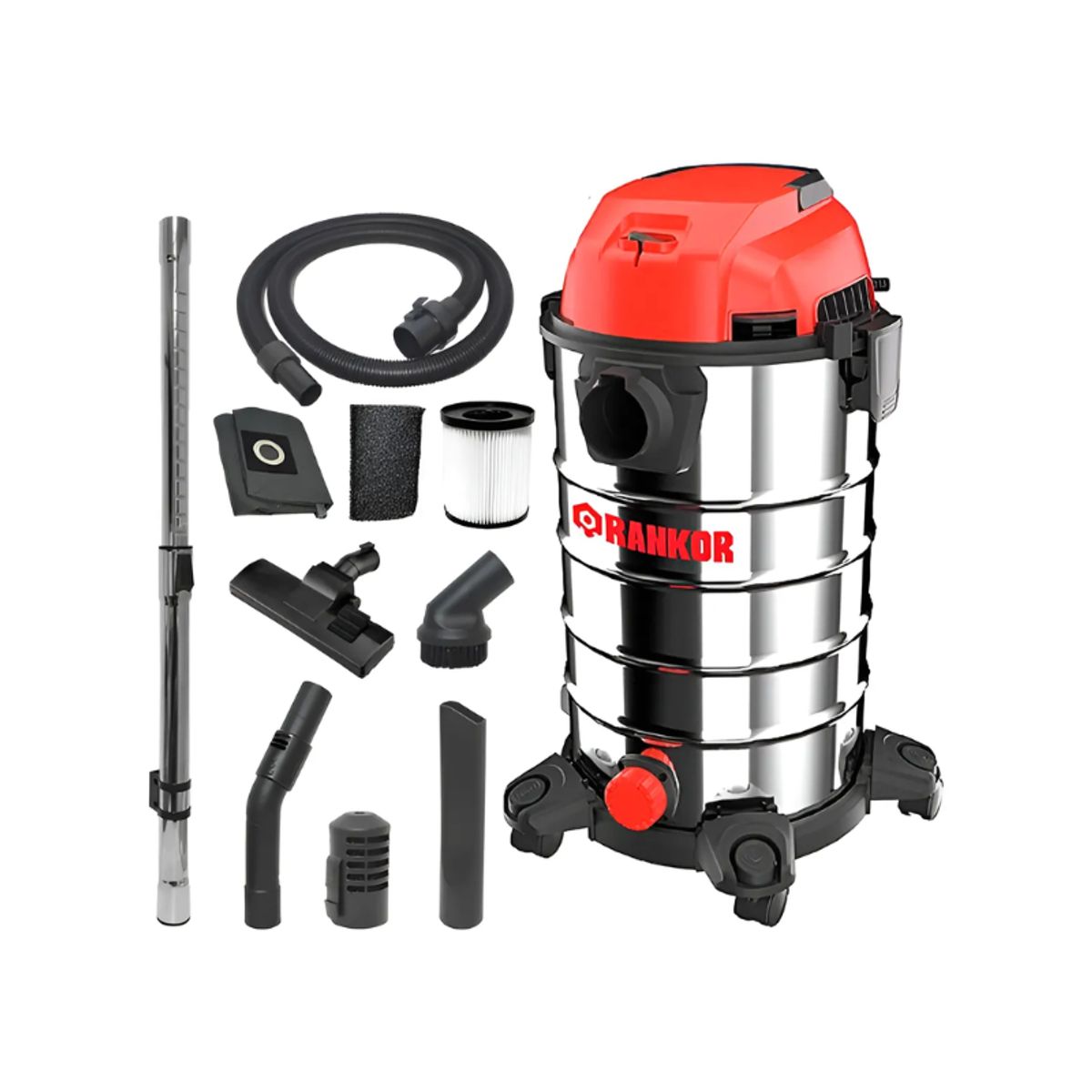 RANKOR - Aspiradora De 1500w Uso Dual Mojado Y Seco Cap.30l Rvc150001