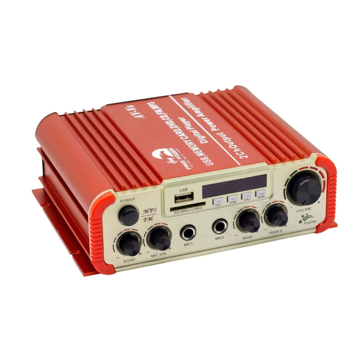 GENERICO - Mini Amplificador 180W con Bluetooth, USB, SD y FM AV-V8 HAWK FREE POWER