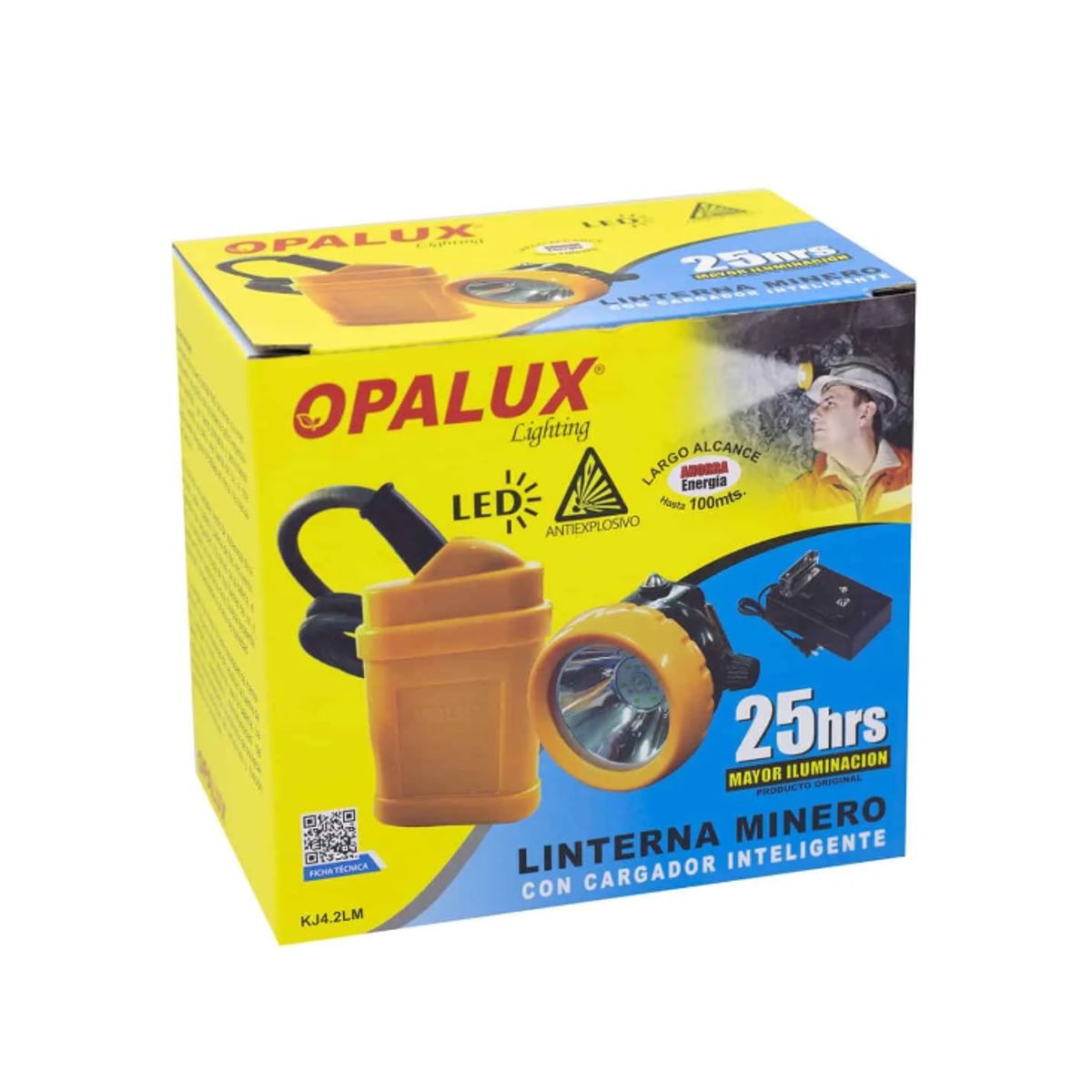 OPALUX - Linterna para Minero Portátil Recargable LED KJ4.2LM OPALUX