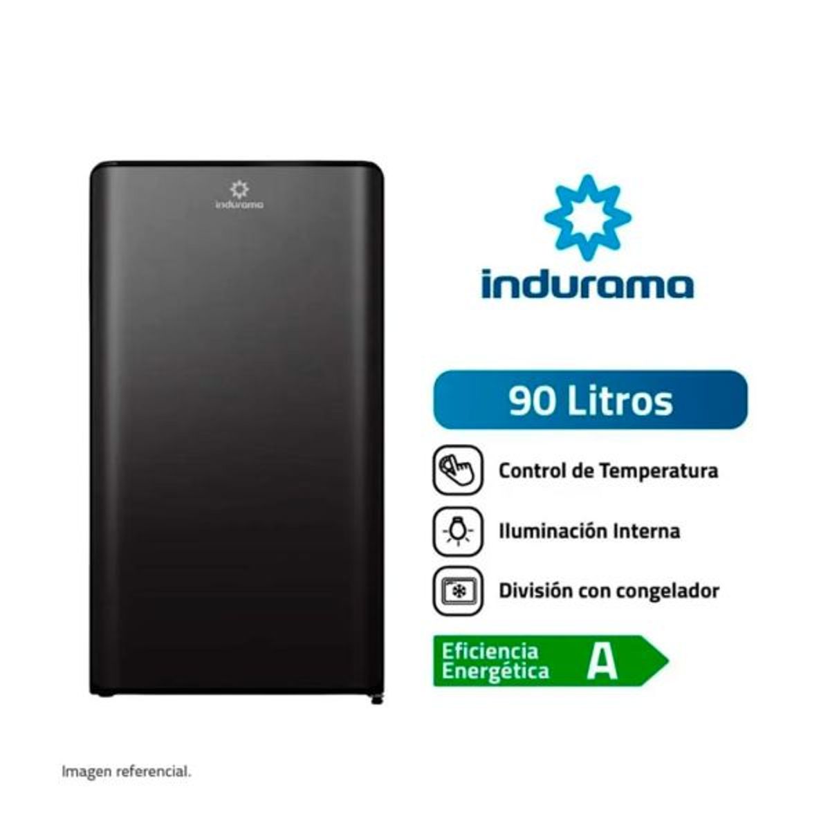 INDURAMA - Frigobar Negro Defrost 90Lt Indurama  RI-109N