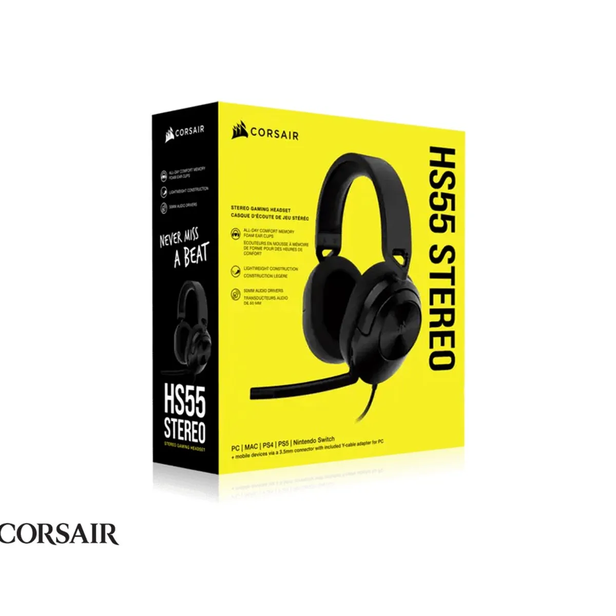 CORSAIR - Audífonos Corsair HS55 Surround 7.1 USB 3.5mm Carbon
