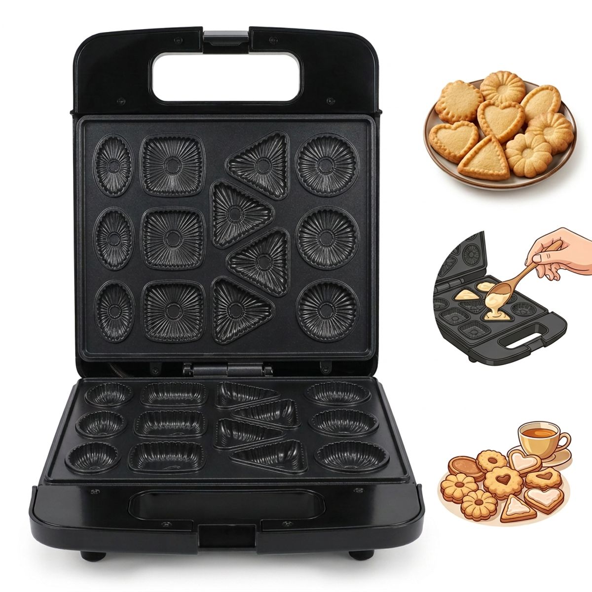 OEM - Horno Eléctrico Portátil para Galletas y Postres - Máquina 13 Cavidades Calidad Profesional