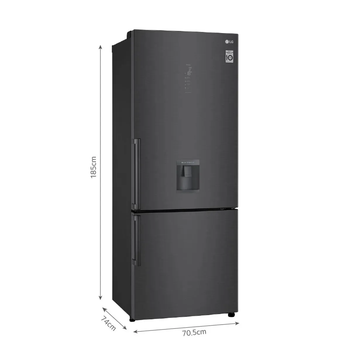 LG - Refrigeradora GB46TGT 446L Door Cooling Bottom Freezer Negro Mate LG