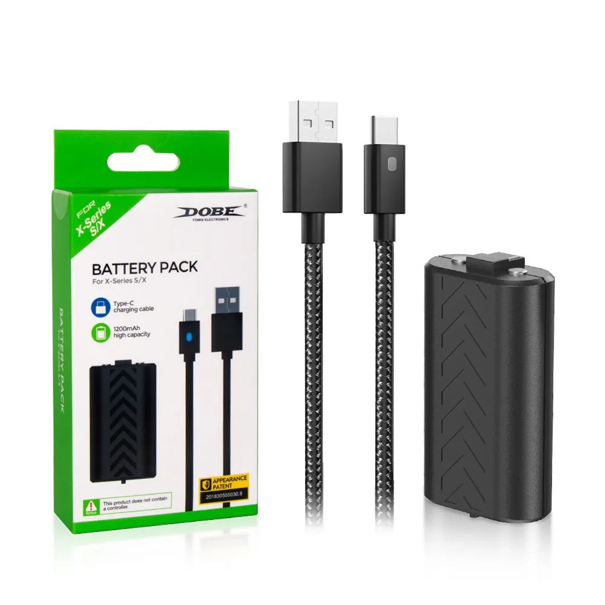 DOBE - Batería Recargable Dobe 1200mAh para Mandos Xbox Series SX + Cable Trenzado 3m