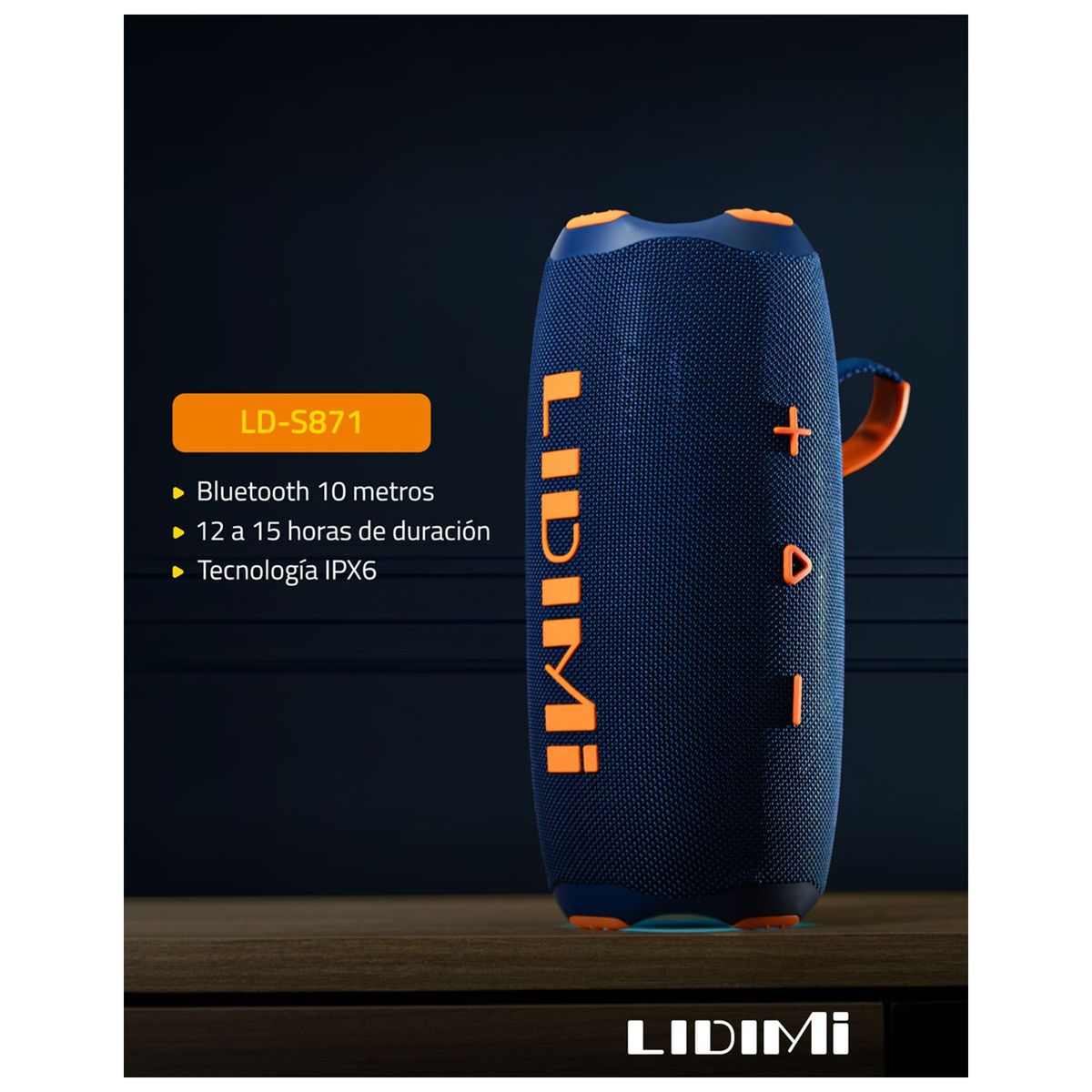 LIDIMI - Parlante Bluetooth Portatil Extra Bass Lidimi Ld-s871 50w Negro