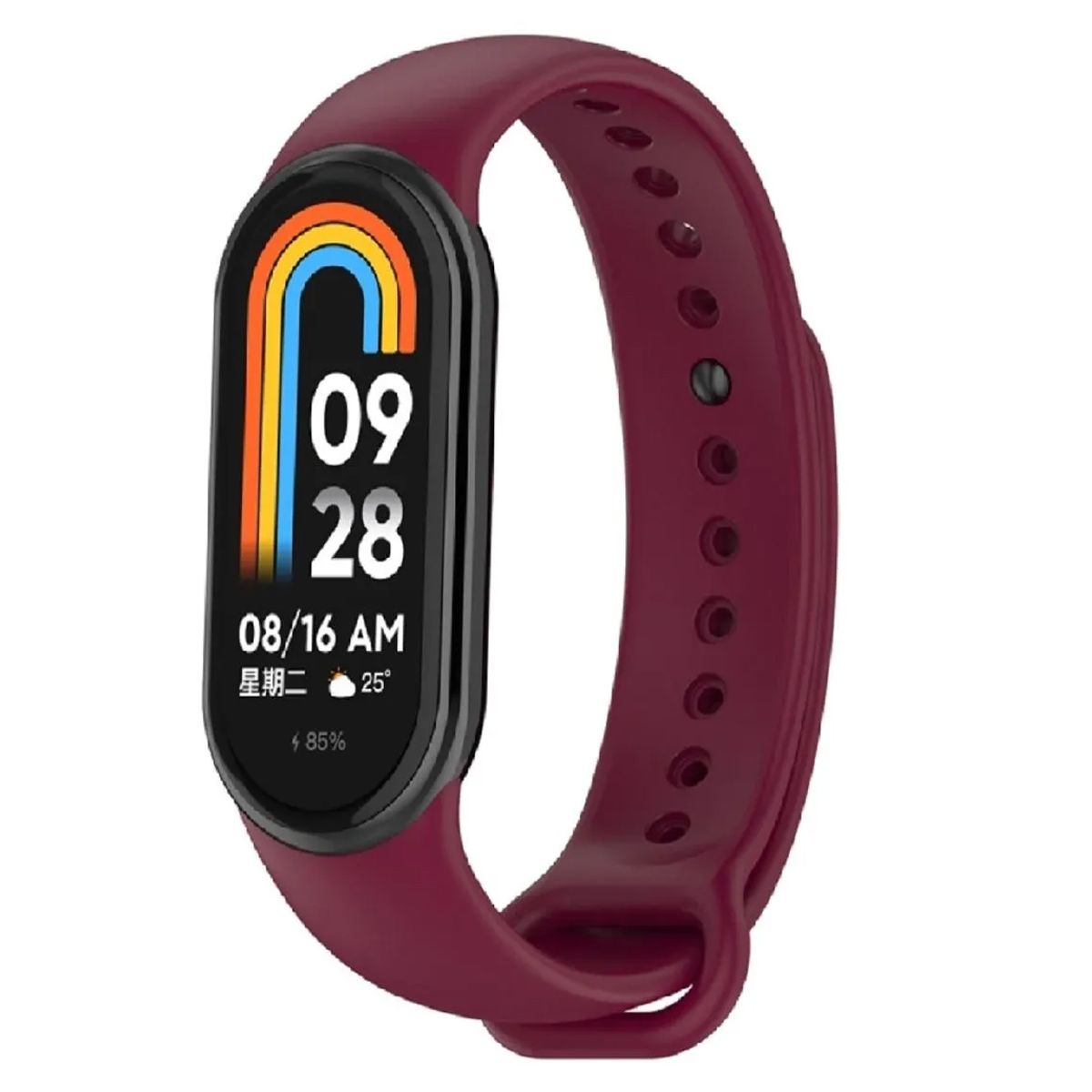 GENERICO - Correa Silicona Compatible con Xiaomi Mi Band 8 - Guinda
