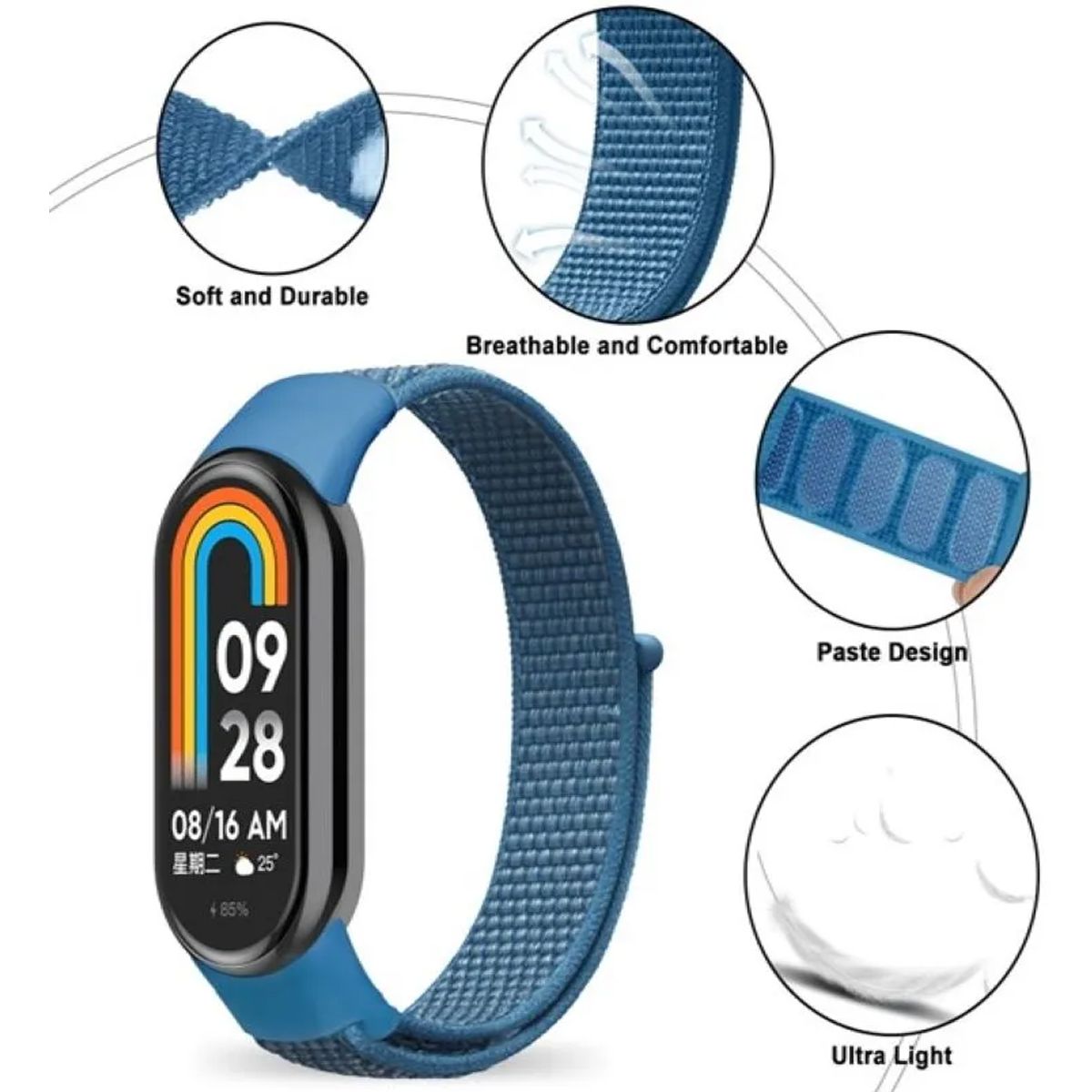 GENERICO - Correa Nylon Resistente para Xiaomi Band 10 - Azul