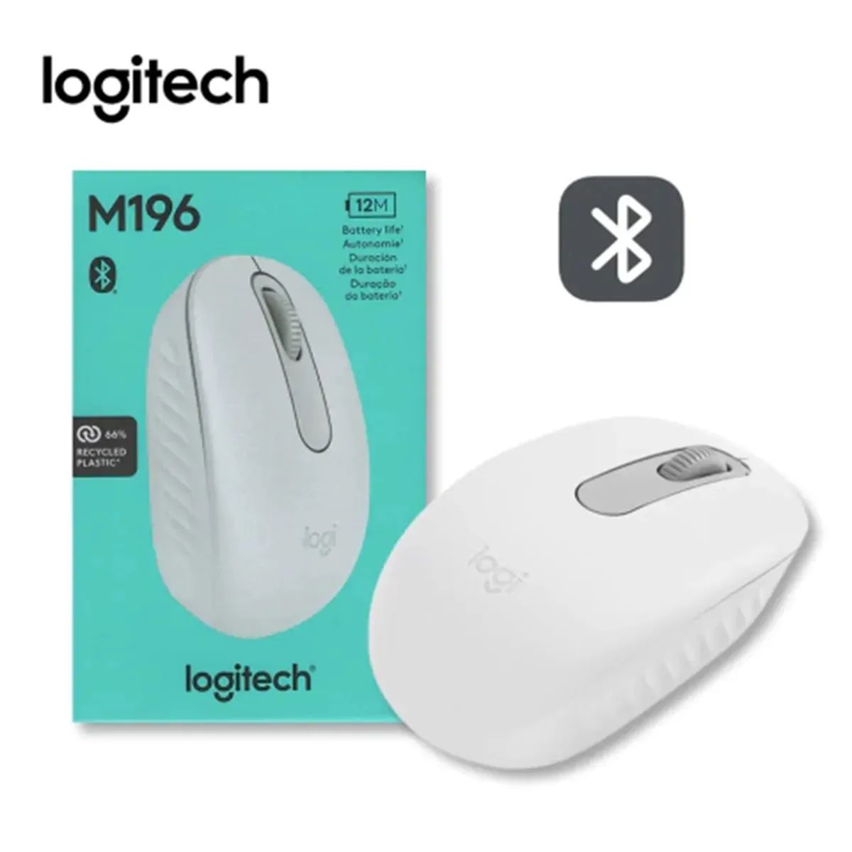LOGITECH - MOUSE LOGITECH M196 BLUETOOTH WHITE