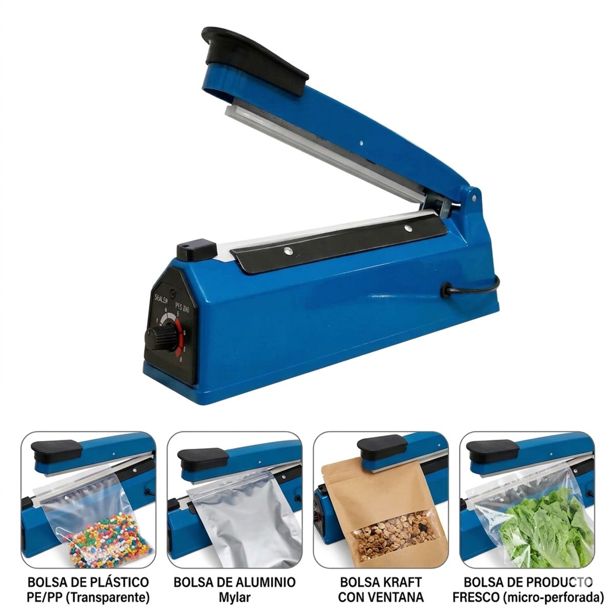 OEM - Selladora de Bolsas por Impulso 30cm - Máquina de Sellado Térmico para Plástico, Mylar y Kraft