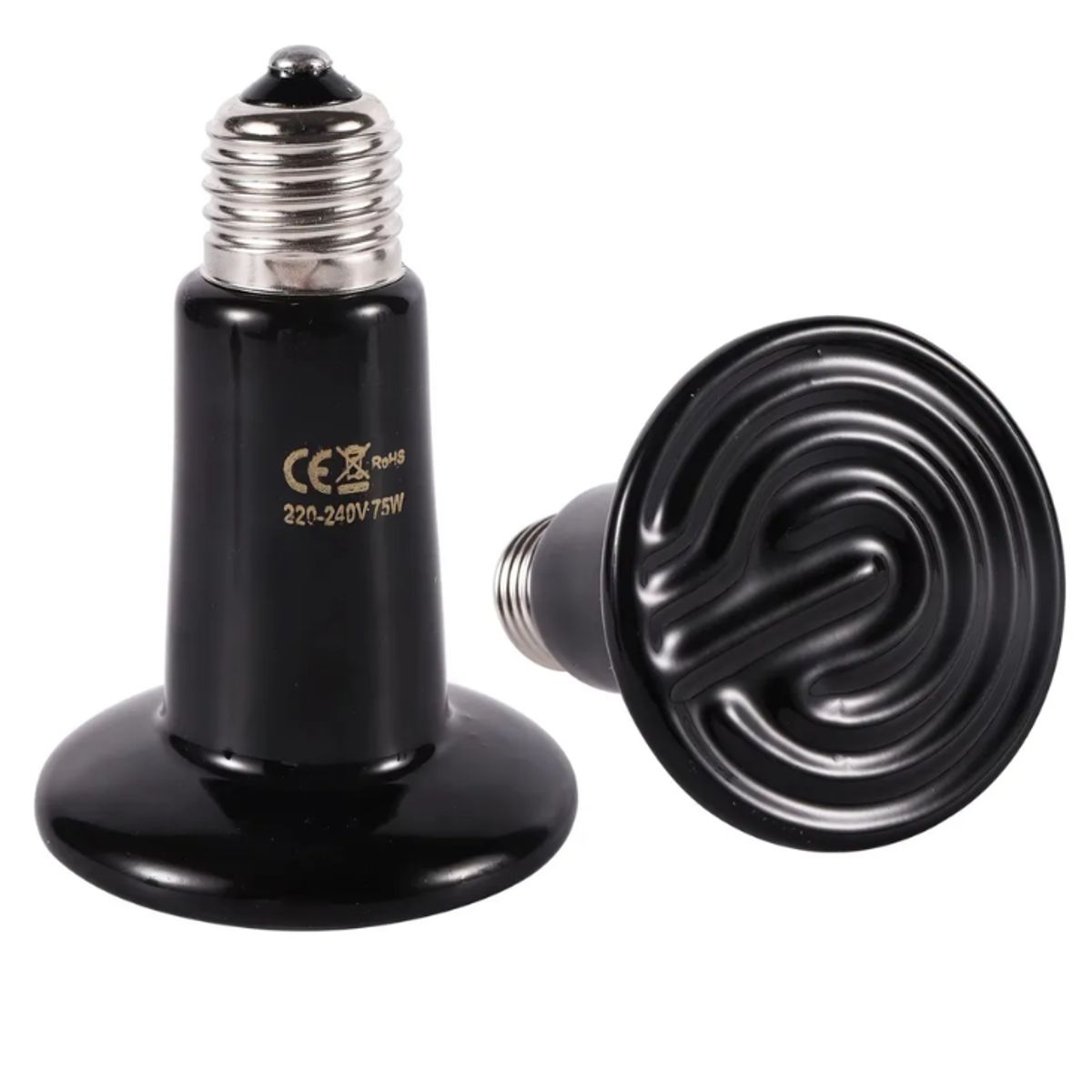 GENERICO - Pack de 2 Focos Cerámicos De Calor 50w E27 Reptiles Para Incubadora