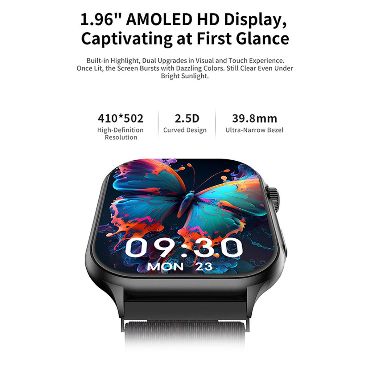 LENOVO - Reloj Inteligente Lenovo F101 Bluetooth Smartwatch 1.96 Amoled