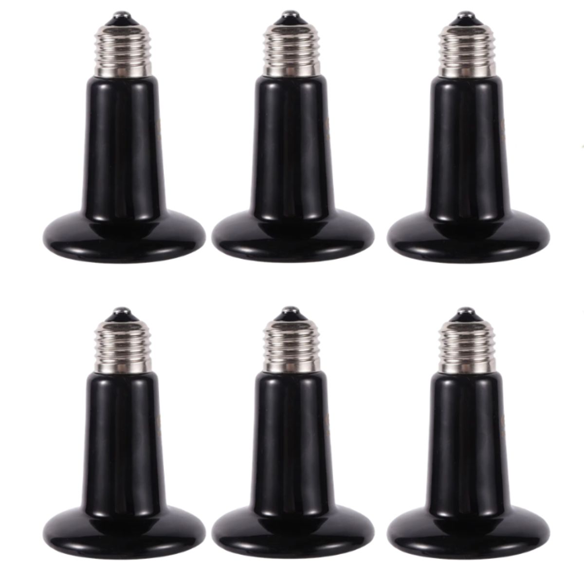 GENERICO - Pack de 6 Focos Cerámicos De Calor 75w E27 Reptiles Para Incubadora