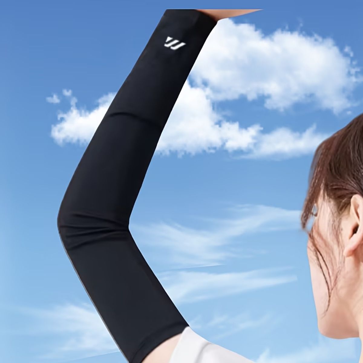 GENERICO - MANGAS BRAZOS VERANO HIELO ESTIRABLES FRESCOS PROTECCIÓN SOLAR NEGRO